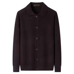 【可机洗含羊毛】庄吉男士毛衣开衫2026春季新款翻领针织弹力外套