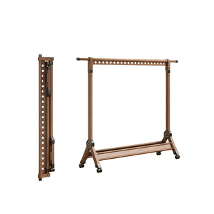 德国折叠晾衣架落地室内小型单杆中古风飘窗卧室房间挂衣服的架子