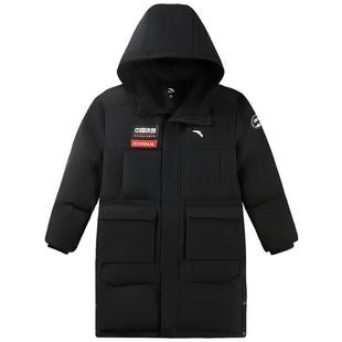 四防安踏儿童男童过膝长款羽绒服2026冬季加绒保暖长羽绒加厚外套