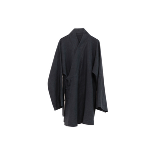 大拙禅意禅修新汉式汉麻国风宽舒款系带盘扣短袍/衬衫240227