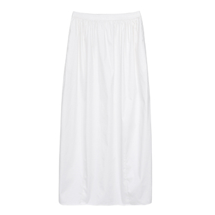 因由 白色花苞裙高腰显瘦a字半身裙夏女御姐风法式赫本中长款伞裙