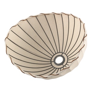 中式吊灯麻布灯罩落地灯台灯罩 复古餐厅元宝圆形钓鱼灯具灯罩