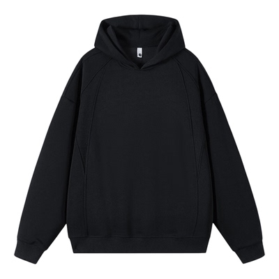 美式解构空气层灰色运动连帽卫衣