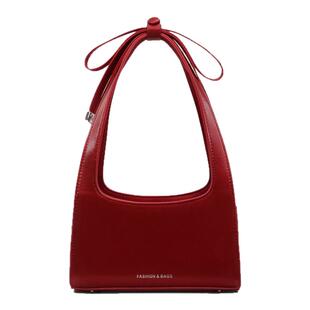 时尚小拎包腋下包女可爱蝴蝶结红色包包精致手提包单肩小包