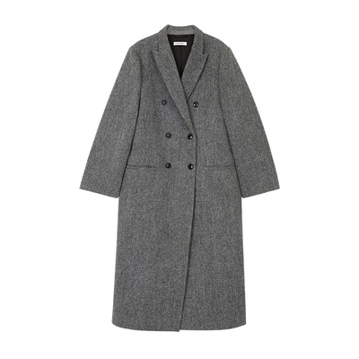 英国HARRIS人字纹戗驳领大衣外套