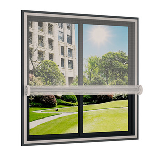 防蚊纱窗纱网自装卷帘纳米网窗户沙窗自粘式隐形窗帘自粘门魔术贴