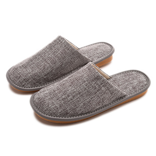 春秋季家居拖鞋男女室内防滑防臭透气软底新款居家家用包头棉拖鞋