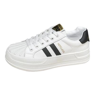 平底小白鞋百搭时尚单鞋休闲真皮