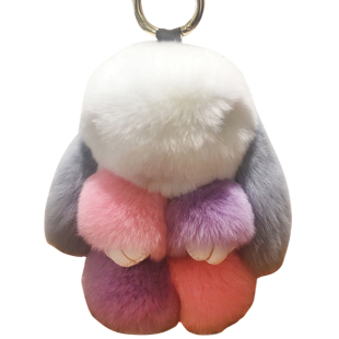 真獭兔毛绒小兔子装死挂饰兔包挂件萌萌长耳兔手机配饰汽车钥匙扣