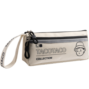 TACOTACO新款三角大容量铅笔袋帆布高颜值ins风小众小学生立体初中生文具盒多功能高级感便携文具袋