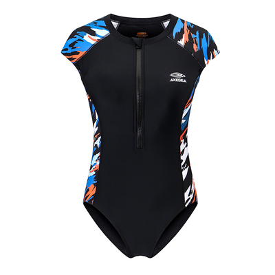 AXESEA女温泉度假插肩袖连体泳衣