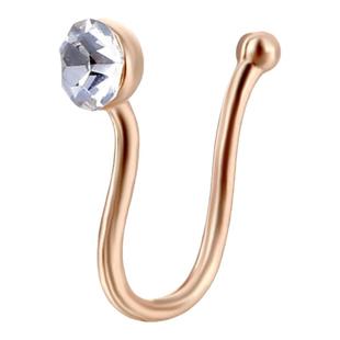 个性百搭银色镀金防过敏黑色金色红色宝石免打孔鼻夹假鼻环鼻钉