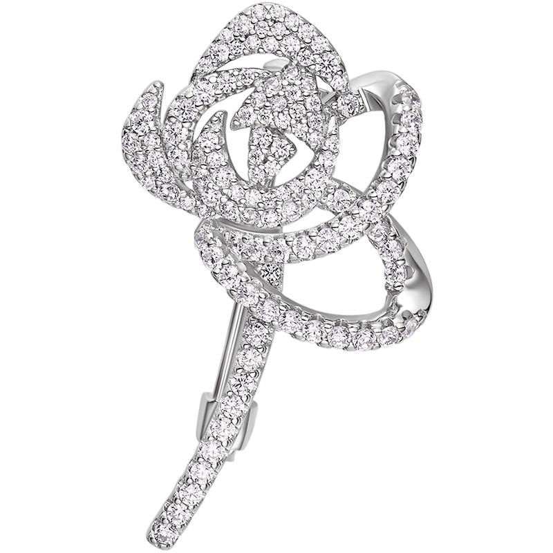 【自营】HEFANG Jewelry/何方珠宝优雅玫瑰胸针 百搭亮眼配饰时尚