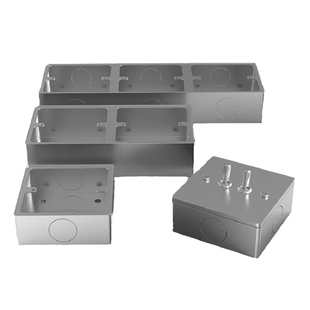 不锈钢86型明暗装底盒布线盒金属墙壁插座灰色并联底座304接线盒