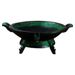 酒店仿古仿青铜鼎餐具创意菜盘个性复古主题餐厅中式特色异形盘子