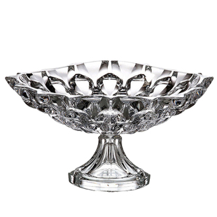 捷克原装进口BOHEMIA水晶玻璃茶几高脚果盘时尚水果盘果盆子果斗