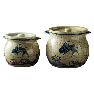 老式双耳猪油罐家用辣椒油专用罐陶瓷罐子油罐猪油盐罐调料罐餐具