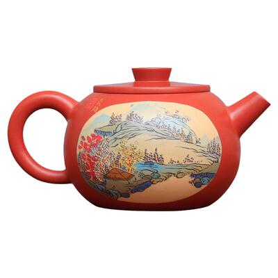 复烧云南建水紫陶红色茶壶山水壶