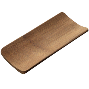 天然 竹制 茶巾托 竹 盘 垫 座 竹 碳化 茶荷茶则 精品 山山竹木