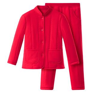 春织老人棉袄套装棉服妈妈夹棉加厚防寒中老年女保暖内衣男士冬季