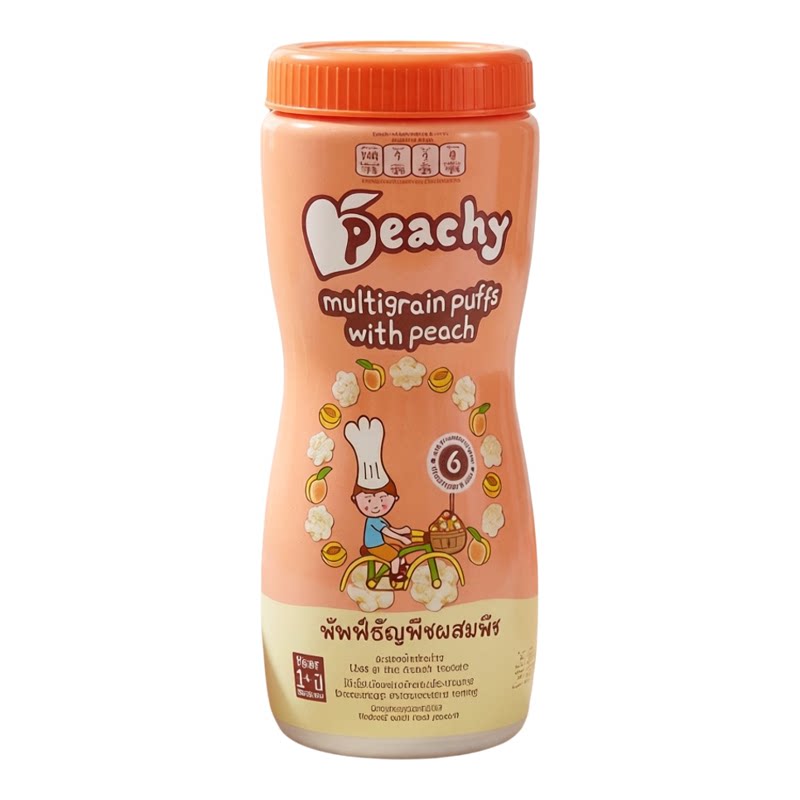 PEACHY 香港进口泡芙星星饼水蜜桃味儿童宝宝休闲零食营养早餐40g