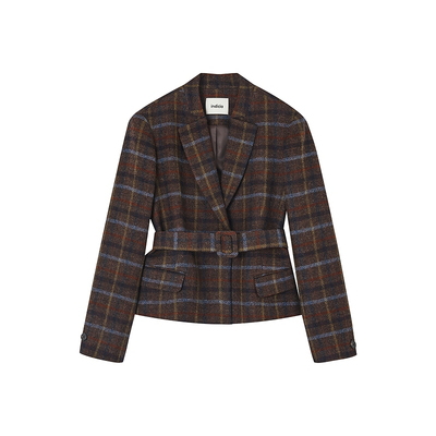 indicia标记商场同款2026春新款复古时髦撞色格纹西装 F2A6XZ012F