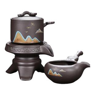 静瓷斋紫砂自动茶具套装家用手工复古防烫壶懒人泡茶神器轻奢高档