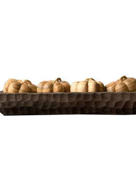 侘寂风实木长方形托盘装饰盘摆件