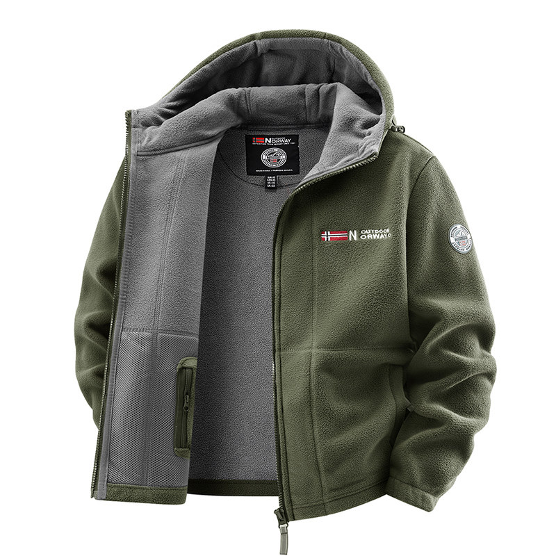 罗蒙2025新款摇粒绒保暖卫衣男装