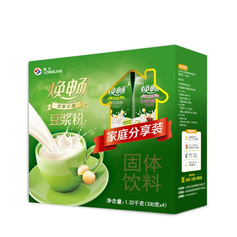 龙力焕畅低聚木糖豆浆粉330g*4礼盒膳食早餐孕健身妇纤维非植物奶