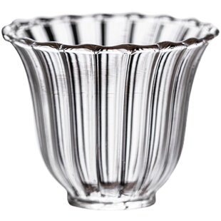 优质玻璃条纹花瓣杯｜加厚耐热日式品茗杯小茶杯商用家用功夫茶具