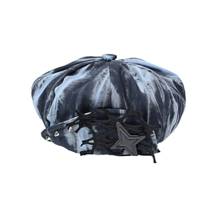 虚轨原创 沉溺蝴蝶Y2K辣妹朋克风星星撞色铆钉大头围小众贝雷帽潮