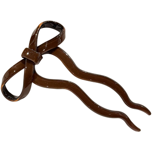 蝴蝶结醋酸U型发簪女2025新款可爱少女心丸子头盘发簪子发钗头饰