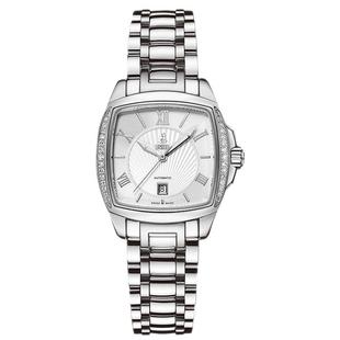 依波路瑞士手表女自动机械机芯表时尚方形镶钻女款钢带手表正装表