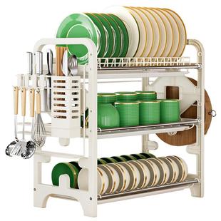 加厚碗碟沥水架厨房置物架塑料碗架碗柜多功能放碗盘架收纳碗碟架
