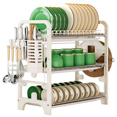【三层大容量】沥水碗架刀架筷筒