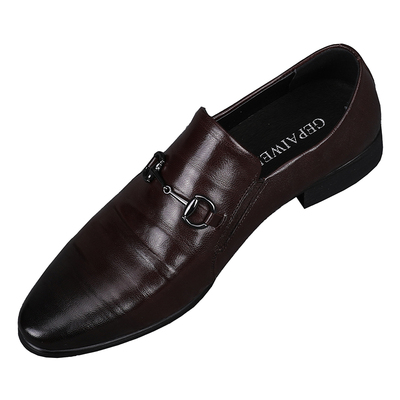 小尖头厚底休闲皮鞋英伦商务潮鞋