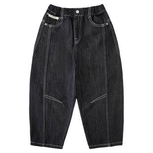 男童牛仔裤春秋款2026春装新款儿童中大童男孩春季休闲直筒长裤子