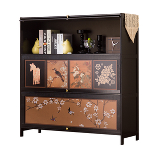 中古风五斗柜卧室床头尾柜子置物架收纳柜储物柜斗橱客厅靠墙书柜