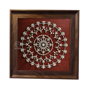 赫本风曼陀罗珍珠画diy手工全套材料包填充色数字油画宋锦装饰画