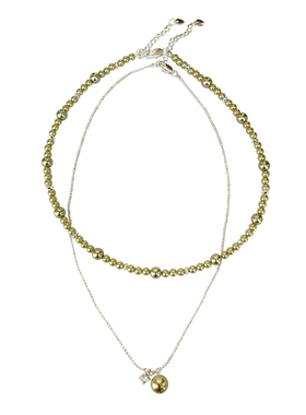 nicedream青橄榄清新串珠项链