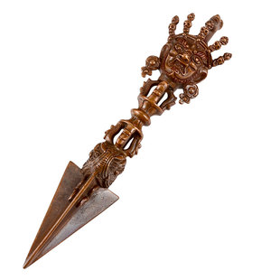 金刚橛供具三面普巴家用现代供具尼泊尔手工紫铜马头金刚杵