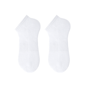 MENXX袜子男纯棉船袜黑色秋冬运动防臭吸汗毛巾底白色男生短袜