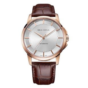 SEAGULL海鸥手表男士简约休闲自动机械表大三针时尚腕表海纳6066