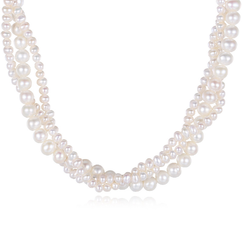 淡水珍珠三圈缠绕女项链