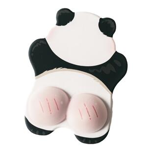 粉屁屁熊猫鼠标垫护腕女生可爱办公室笔记本电脑办公硅胶键盘手托