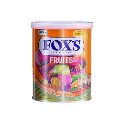 印尼进口零食霍士foxs水晶糖什锦水果糖硬糖170g罐装糖果分享装