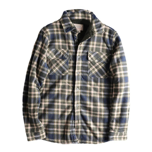 捡漏款！零下十度没问题。秋冬男士新款加绒加厚夹棉格纹衬衫外套