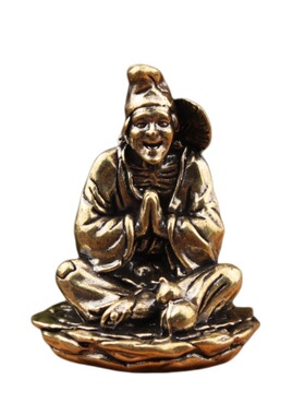 纯黄铜济公活佛小摆件车载会摇头