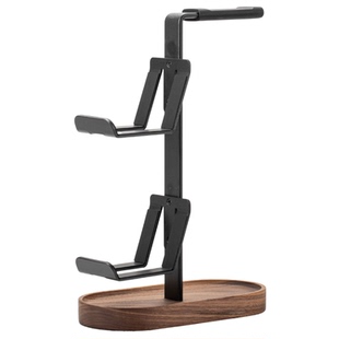 实木游戏手柄支架挂架ps5/xbox/switch通用原创高级黑胡桃木头戴式耳机支架二合一耳麦收纳展示架托